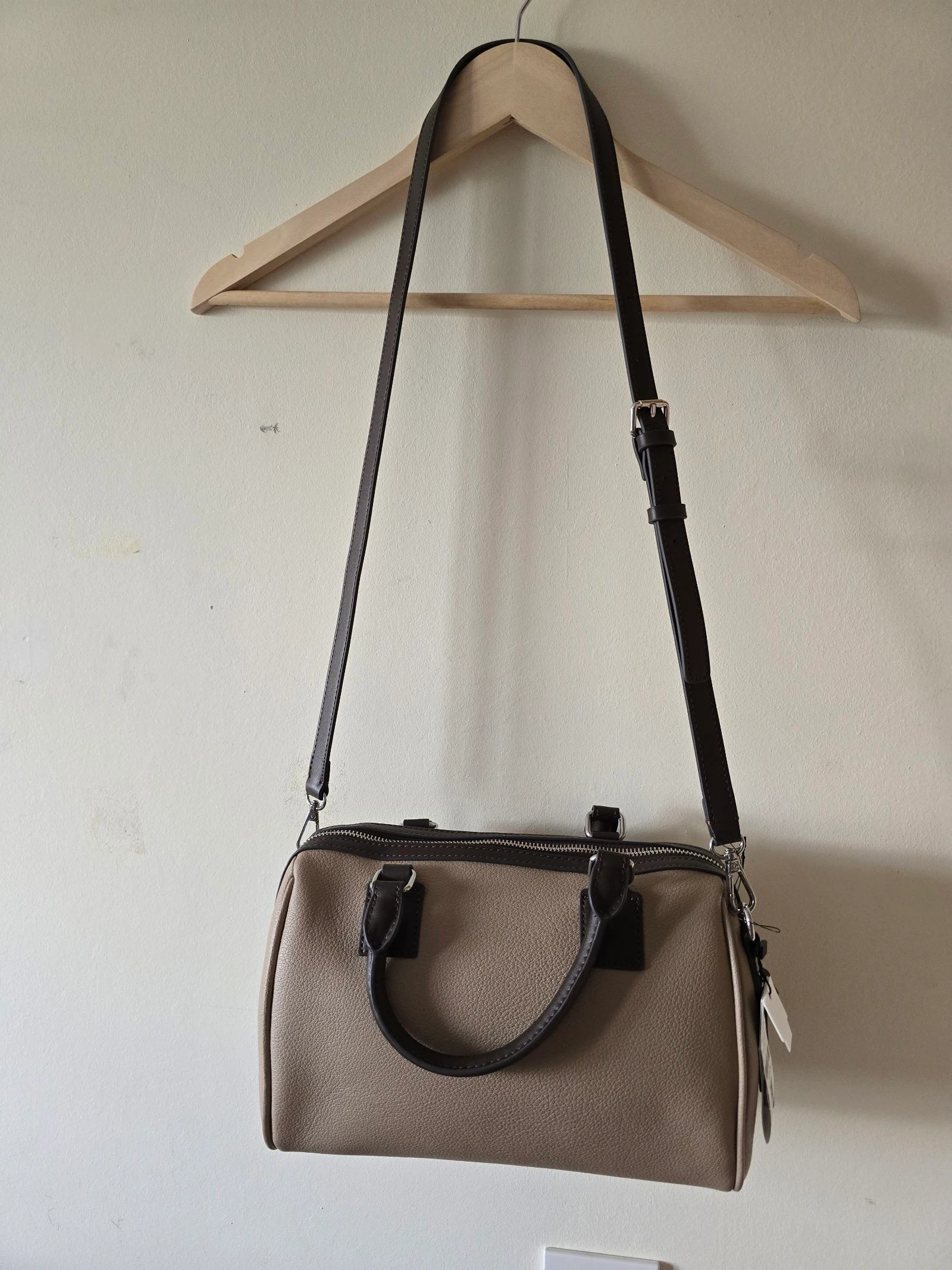 Bolso Parfois Tipo Baúl / Bandolera Beige y Marrón (Nuevo con etiquetas)